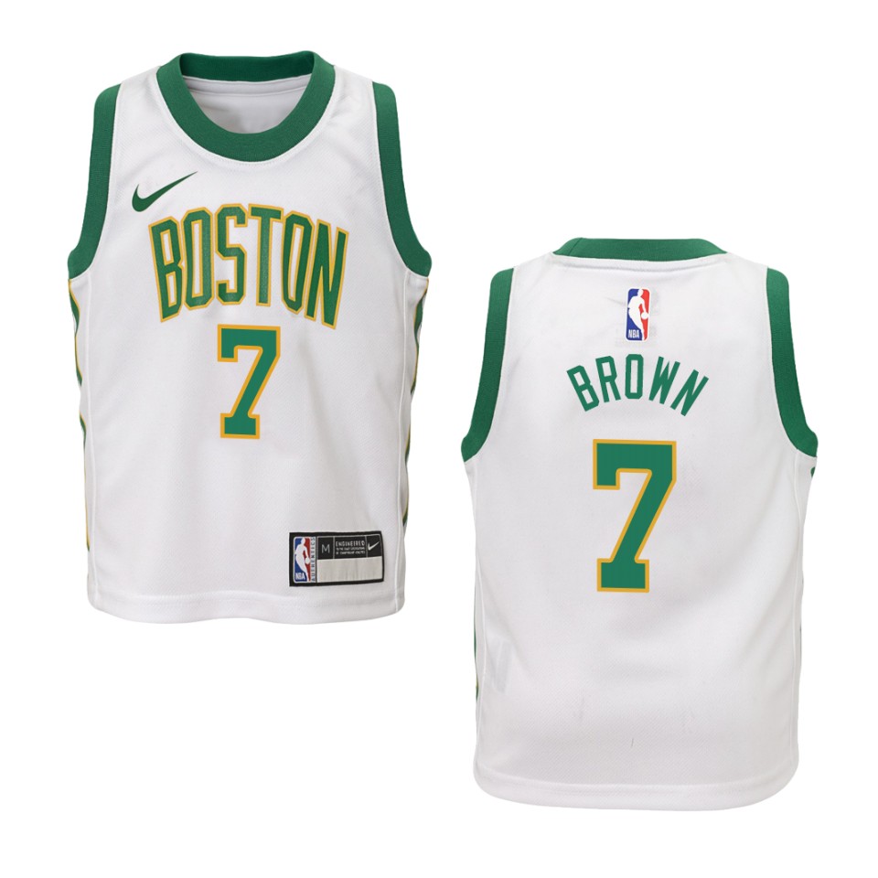 Youth Boston Celtics Jaylen Brown #7 Swingman City White Jersey 2401NVHI